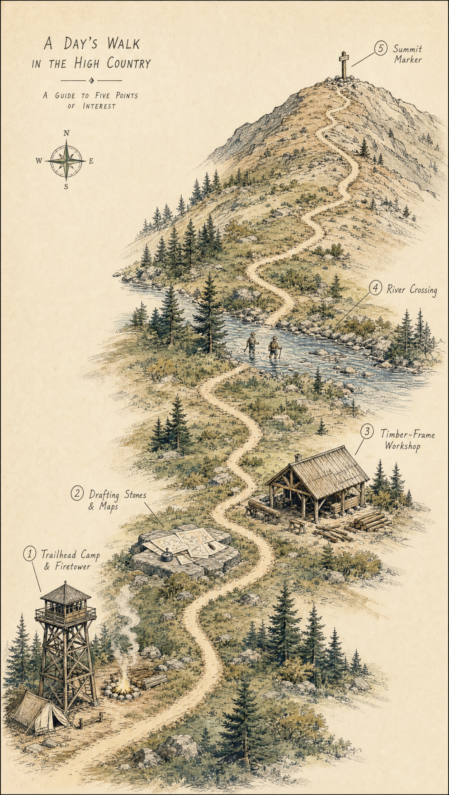 The five-phase expedition map